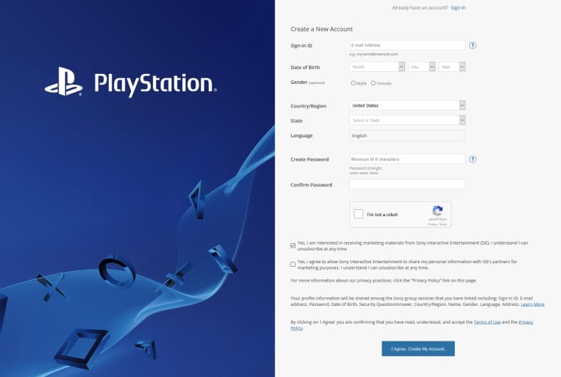 psn registrace 1