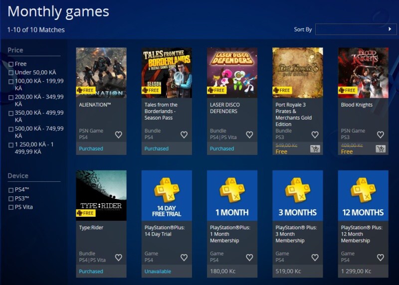 ps plus monthly games