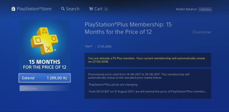 psplus 15 měsíců za cenu 12 02