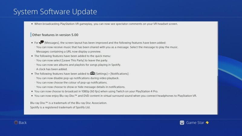 ps4 system software update 5.0 05