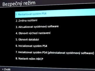 Bezpečný režim Playstation 4. PS4 safe mode 2