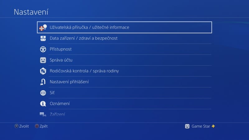 Uživatelská příručka PS4