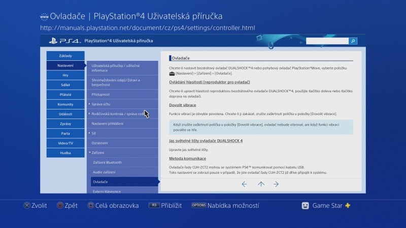 Uživatelská příručka PS4 - 5