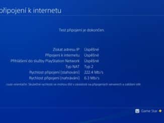 PS4 test připojení k internetu