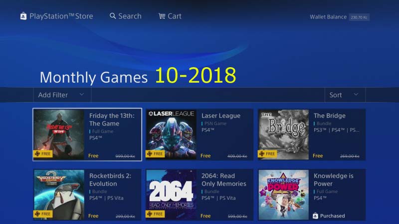 ps4 monthly games 10 / 2018