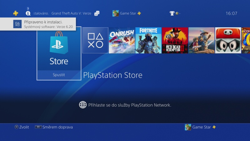 PS4 aktualizace 6.20 - Playstation 4 firmware update 1