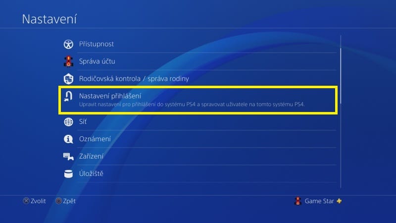 Jak odstranit uživatele PS4