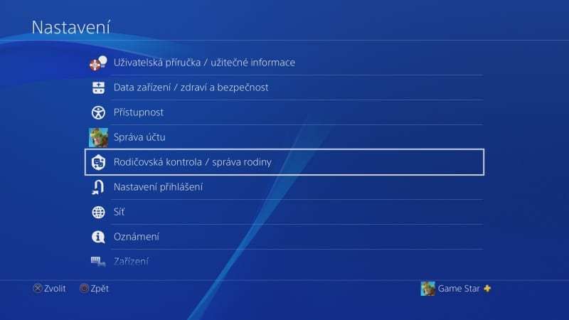 Rodičovská kontrola PS4 - 01