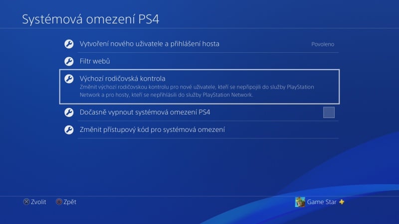 Rodičovská kontrola PS4 - 06