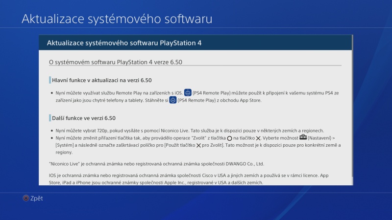 PS4 aktualizace 6.50 – Playstation 4 firmware update 3