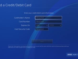 PS4 propojení platební karty 3