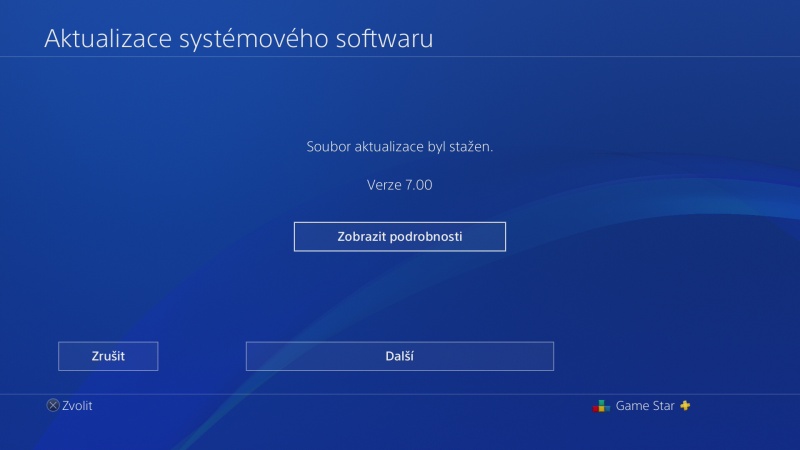 PS4 firmware update verze 7.0