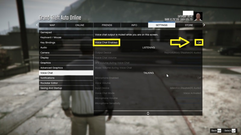 Jak vypnout voice chat v GTA V