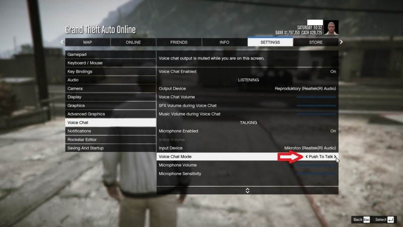 Jak vypnout voice chat v GTA V 3
