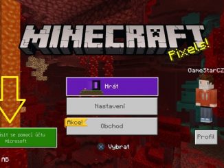 Minecraft na PS4 - přihlášení pomocí účtu Microsoft