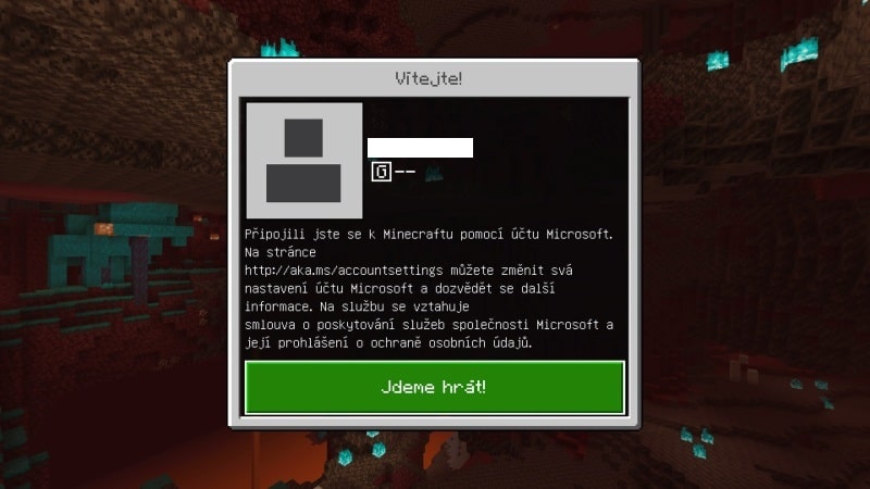 Minecraft na PS4 - přihlášení pomocí účtu Microsoft 7