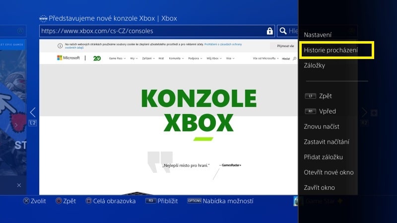 Jak vymazat historii procházení na PS4 - 2