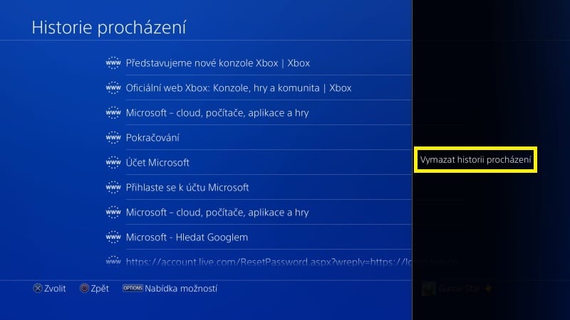 Jak vymazat historii procházení na PS4 - 3