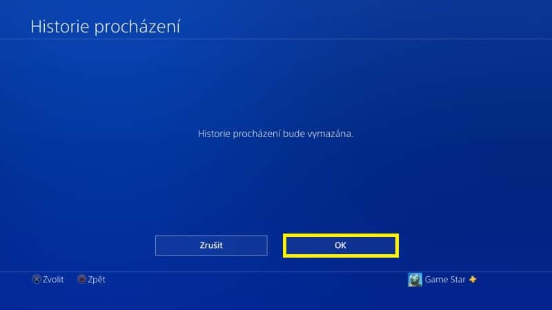 Jak vymazat historii procházení na PS4 - 4