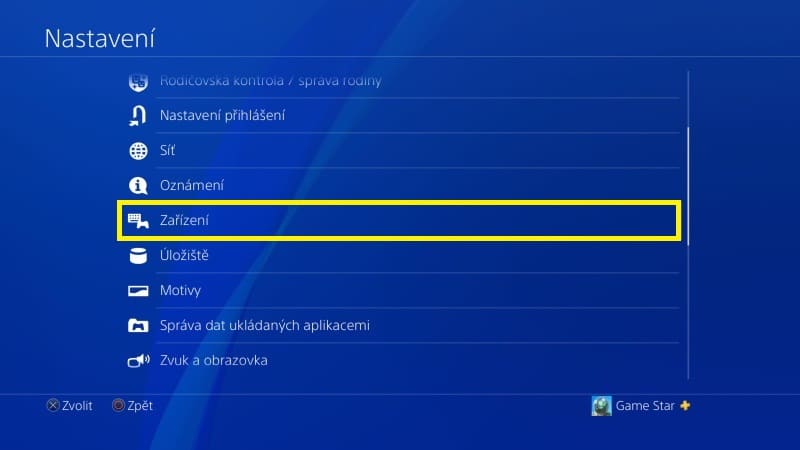 Nastavení externího disku v PS4
