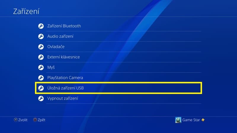 Nastavení externího disku v PS4 - 2