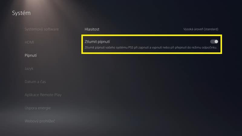 Jak vypnout pípnutí při zapnutí PS5 - 4